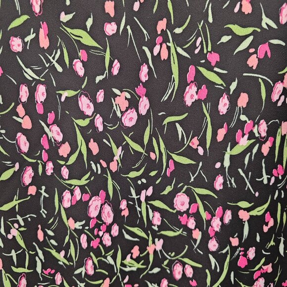 Mandy Evans Vintage Y2K Midi Floral Ruffle Hem Skirt Women Size XL Black, Green - Picture 6 of 7